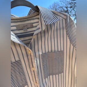 LOFT Striped Button-Down Shirt